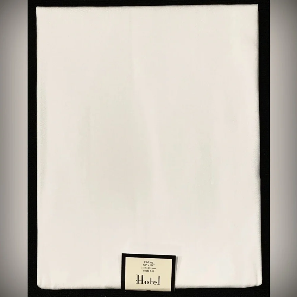 NEW HOTEL PROVENCE TABLECLOTH 70 X 84 SOLID WHITE SEATS 6-8 PERSONS